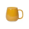 Tasse avec couvercle ocre