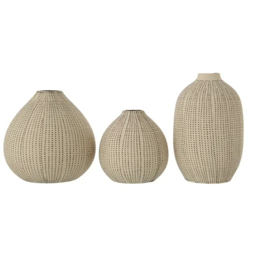 Vase texturé en grès à pois
