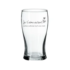 Verre à bière « Je t'aime autant » par La Maison du Bar