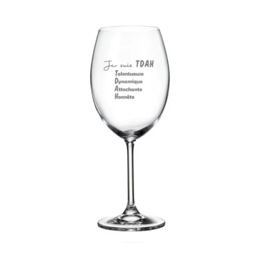 Verre à vin avec pied « Je suis TDAH »