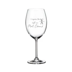 Verre à vin avec pied « L'après-ski c'est au Mont Édouard » par La Maison du Bar