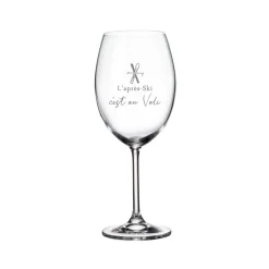 Verre à vin avec pied « L'après-ski c'est au Vali » par La Maison du Bar