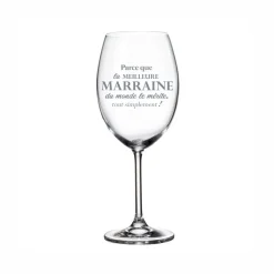 Verre à vin avec pied « Meilleure marraine » par La Maison du Bar