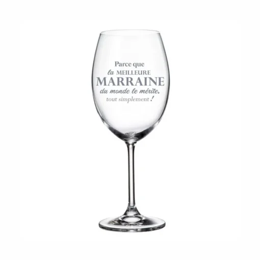 Verre à vin avec pied « Meilleure marraine » par La Maison du Bar
