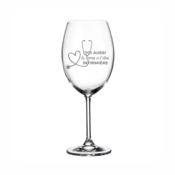 Verre à vin avec pied « Toi aussi tu boirais si t'étais infirmière » par la Maison du Bar