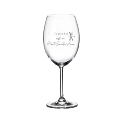 Verre à vin avec pied L'après-ski c'est au Mont-Sainte-Anne