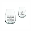Verre à vin sans pied « Ce qui se passe au camping reste au camping » par la Maison du Bar