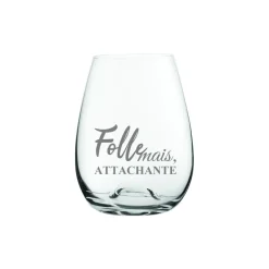 Verre à vin sans pied « Folle mais attachante » par La Maison du Bar