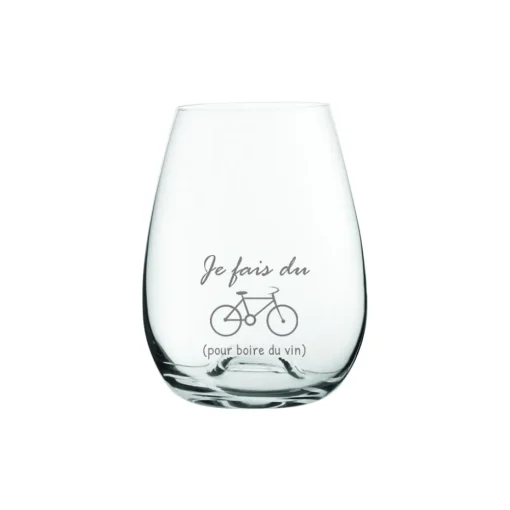 Verre à vin sans pied « Je fais du vélo » par La Maison du Bar
