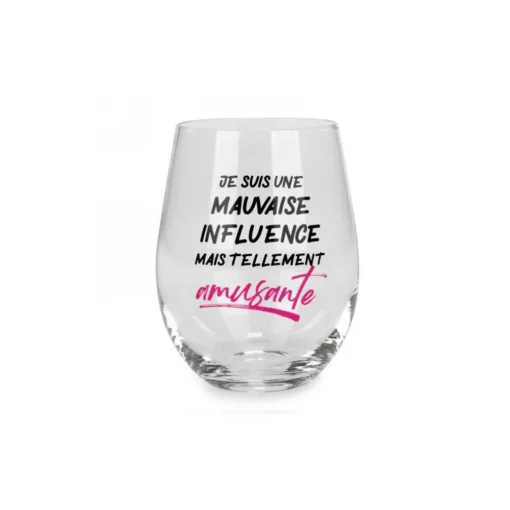 Verre à vin sans pied « Mauvaise influence»