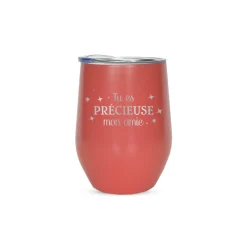 Verre isolé pêche "amie précieuse"