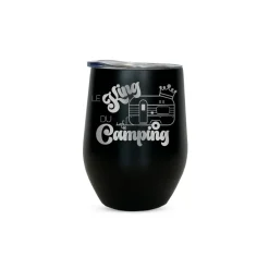 Verre isolé "King du camping" noir
