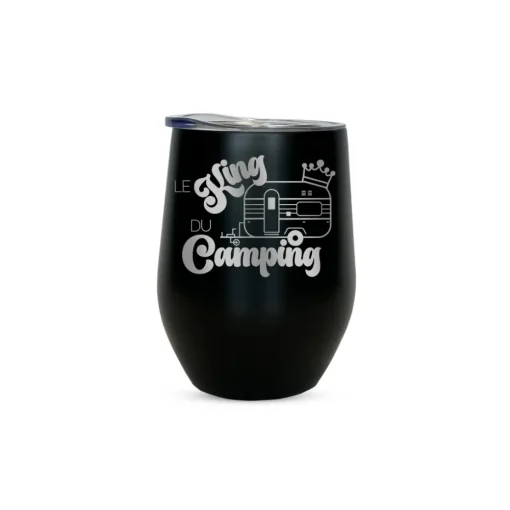 Verre isolé "King du camping" noir